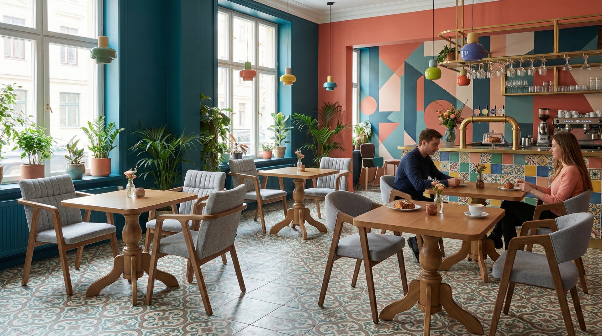 Restoran interyerinə uyğun xüsusi parça və rəng seçimi ilə hazırlanmış Frendo stulları